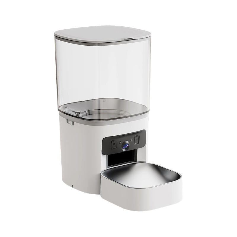 MAS-3007 เครื่องให้อาหารสัตว์เลี้ยงอัจฉริยะเลนส์คู่พร้อมถังใสขนาด 6 ลิตร